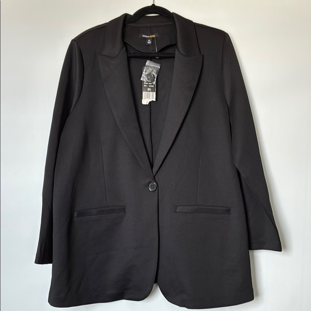 Robert Louis Women's Black Blazer Jacket Lightweight